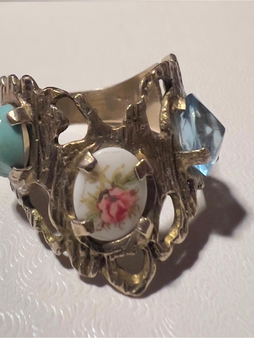 1960s/70s Vintage 14K Brutalist Style Cocktail Ring